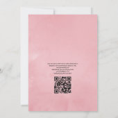 Blush Pink und Rose Gold Floral QR Code Hochzeit Einladung (Rückseite)
