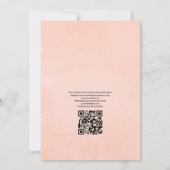 Blush Pink und Rose Gold Floral QR Code Hochzeit Einladung (Rückseite)