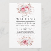 Blush Pink und Rose Gold Floral Wedding Programm (Vorderseite)