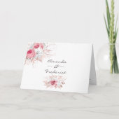 Blush Pink und Rose Gold Floral Wedding Programm (Vorderseite)