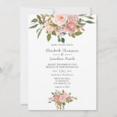 Blush Pink und Rose Gold Hochzeit Einladung (Vorderseite)