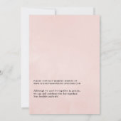 Blush Pink und Rose Gold Online Virtual Wedding Einladung (Rückseite)