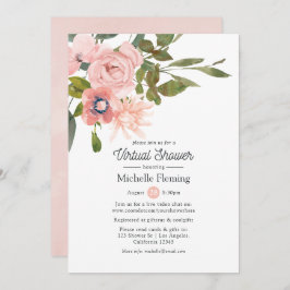 Blush Pink und Rose Gold Virtual Dusche Einladung