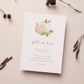 Blush Pink und Sage Fall Pumpkin-Brautparty Einladung