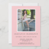 Blush Pink und Silver 2 Foto Glam Abschluss Ankündigung (Rückseite)