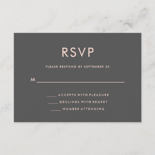 Blush Pink und Smoky Grau   World Map Wedding RSVP Karte