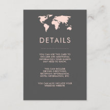 Blush Pink und Smoky Gray World Map Gastdetails