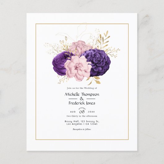 Blush Pink und Violett Blumenzehen Flyer (Vorne)