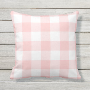 Blush Pink und White Gingham Muster geprüft Kissen