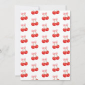 Blush Pink Unser süßes Kirschmädchen 1. Geburtstag Einladung (Rückseite)