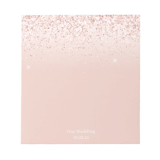 Blush Pink unsere Hochzeit beendet Notizblock (Vorderseite)