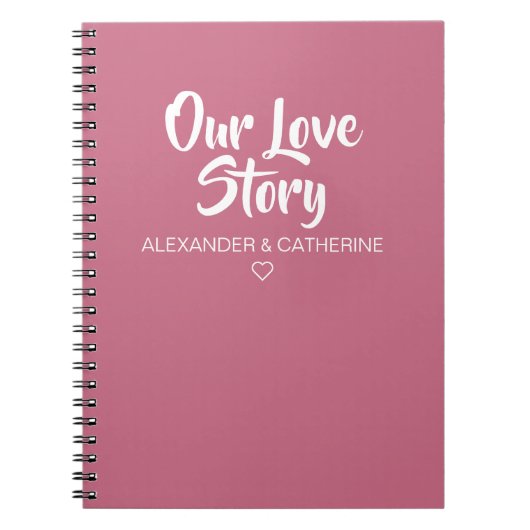 Blush Pink Unsere Liebe Story Couple Journal Notizblock (Vorderseite)
