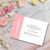 Blush Pink Unterkunft Hochzeitskarte Begleitkarte