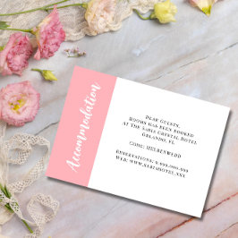 Blush Pink Unterkunft Hochzeitskarte Begleitkarte