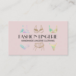 Blush Pink Unterwäsche Girly Shop Lingerie Bekleid Visitenkarte