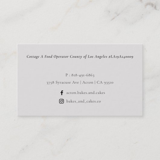 Blush Pink Utensid Catering Floral Roller Whisk Visitenkarte (Rückseite)