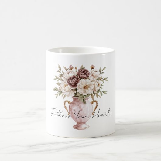 Blush Pink Vase Chocolate Cream Flowers Kaffeetasse (Mittel)
