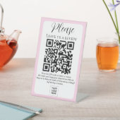 Blush Pink Verlasse uns einen Test QR Code Pedesta Sockelschild (In SItu)