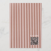 Blush Pink Vertical Stripe QR Wedding Invite Einladung (Rückseite)