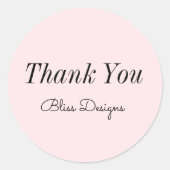 Blush Pink Vielen Dank für Ihr einfaches Geschäft Runder Aufkleber (Vorderseite)