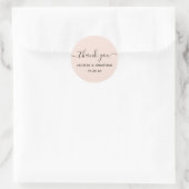 Blush Pink Vielen Dank für Ihr Hochzeitsticker Runder Aufkleber (Tasche)