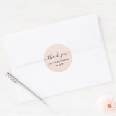 Blush Pink Vielen Dank für Ihr Hochzeitsticker Runder Aufkleber (Umschlag)