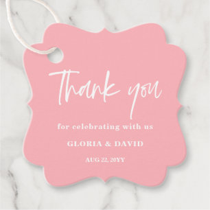 Blush Pink Vielen Dank für Ihre Hochzeit Extravaga Geschenkanhänger