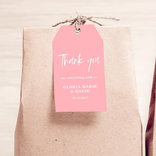 Blush Pink Vielen Dank für Ihre Hochzeit Geschenkanhänger