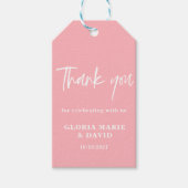 Blush Pink Vielen Dank für Ihre Hochzeit Geschenkanhänger (Vorderseite)