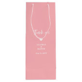 Blush Pink Vielen Dank für Ihre Hochzeit Geschenktüte Für Weinflaschen (Rückseite)