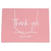 Blush Pink Vielen Dank für Ihre Hochzeit Große Geschenktüte (Vorderseite)