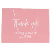 Blush Pink Vielen Dank für Ihre Hochzeit Große Geschenktüte (Rückseite)