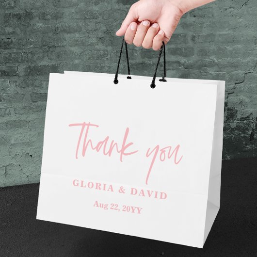 Blush Pink Vielen Dank für Ihre Hochzeit Große Geschenktüte