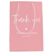 Blush Pink Vielen Dank für Ihre Hochzeit Mittlere Geschenktüte (Vorderseite)