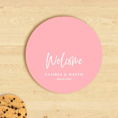 Blush Pink Vielen Dank für Ihre Hochzeit Runder Pappuntersetzer