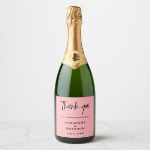 Blush Pink Vielen Dank für Ihre Hochzeit Schaumweinetikett