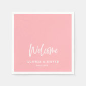 Blush Pink Vielen Dank für Ihre Hochzeit Serviette (Vorderseite)