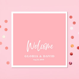 Blush Pink Vielen Dank für Ihre Hochzeit Serviette