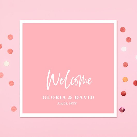 Blush Pink Vielen Dank für Ihre Hochzeit Serviette