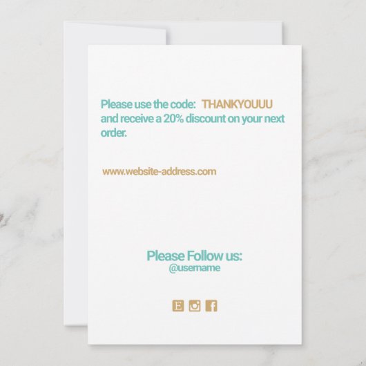 Blush Pink Vielen Dank für Ihre Kundenempfehlung e Einladung (Rückseite)