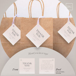 Blush Pink Vielen Dank für Ihre Unterstützung Tag Geschenkanhänger