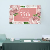 Blush Pink Vintag Floral 75. Geburtstag Banner (Messeveranstaltung)