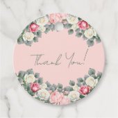 Blush Pink Vintag Garden Rose Kinderdusche Geschenkanhänger (Vorderseite)