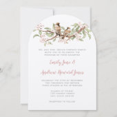 Blush Pink Vintag Love Bird Wedding Einladung (Vorderseite)
