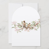 Blush Pink Vintag Love Bird Wedding Einladung (Rückseite)