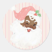 Blush Pink Vintag Winking Black Weihnachten Runder Aufkleber (Vorderseite)
