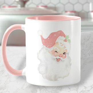 Blush Pink Vintag Winking Weihnachten Tasse