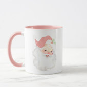 Blush Pink Vintag Winking Weihnachten Tasse (Links)