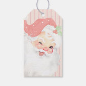 Blush Pink Vintag Winking Weihnachten Weihnachten Geschenkanhänger (Rückseite)
