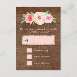 Blush Pink Vintage Blumenzwiebelzange RSVP Karte